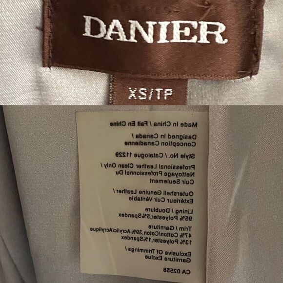 DANIER leather open front blazer jacket suede shawl collar black XS - Picture 15 of 15